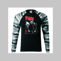 Punk  - pánske tričko (nie mikina!!) s dlhými rukávmi vo farbe " metro " čiernobiely maskáč